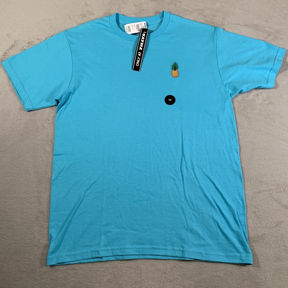 Riot Society Shirt Mens Medium Pineapple Embroidered Graphic‎ Tee Tillys Novelty